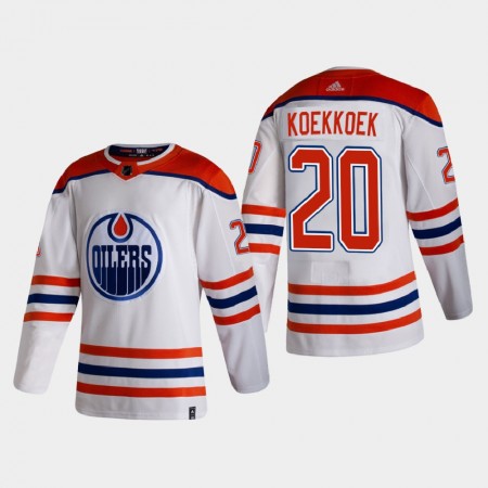 Camisola Edmonton Oilers Slater Koekkoek 20 2020-21 Reverse Retro Authentic - Homem